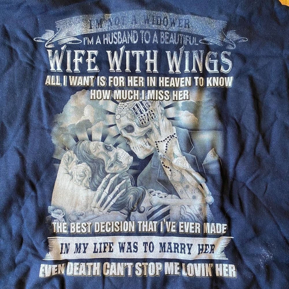 Wife with Wings Angel Rememberance Hoodie Navy XL